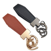 Minimalist Genuine Leather Business Keychain – Professional Office Accessory