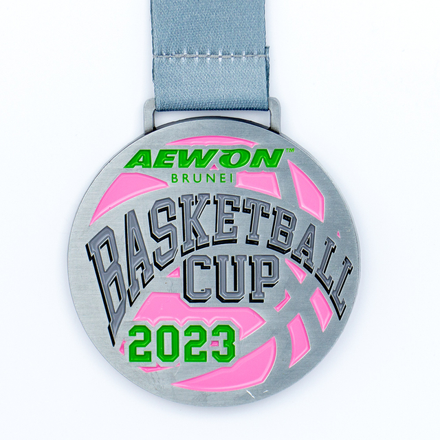 Custom Zinc Alloy Enamel Medal with Basketball Logo for Sports Competitions Event Commemoration Corporate Gift Award