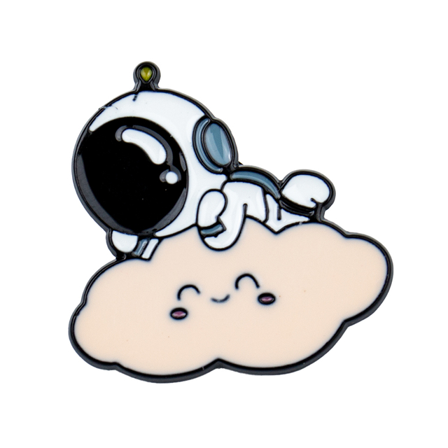 Cartoon Spaceman Zinc Alloy Printed Creative Personalized Kid's Gift Custom Lapel Pin