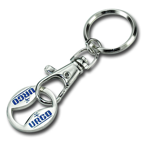 Holiday Themed Enamel Cart Token Keychain Custom Logo Christmas New Year Gifts