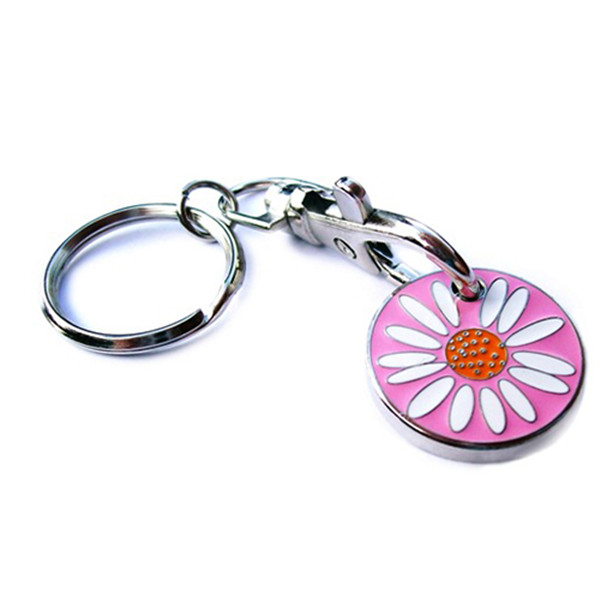 Christmas Limited Edition Enamel Snowflake Shopping Cart Token Keychain for Holiday Promos