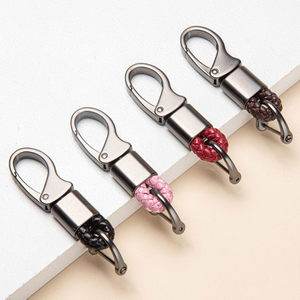 Stylish Metal Lock Braided Rope Keychain Durable Daily Use Gift for Men Women