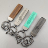 Custom Luxury UV Printing Personalized Logo Promotional Gifts Daily Accessories Car Leather Keychain with Zinc Alloy