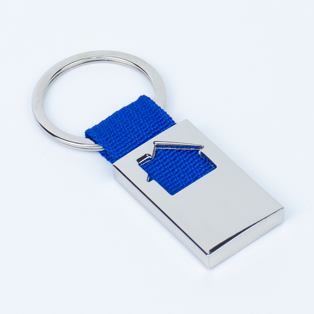 Custom Sleek Zinc Alloy Webbed Metal Keychain - UV/Laser Logo for Promotional Events Corporate Gifts Daily Accessories