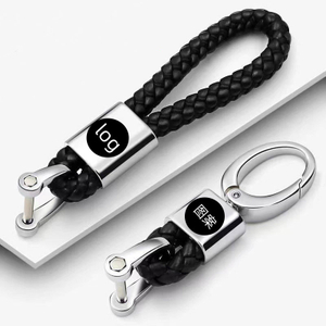 Stylish Colorful Braided Rope Leather Keychain with ‘Get Rich’ Text Label Metal Buckle Daily Accessory