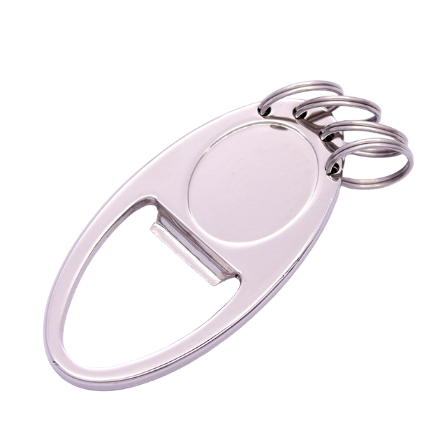 Creative Promotional Gift Zinc Alloy Opener Keychain Logo Engraving Souvenir Bulk Order