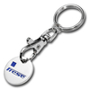 Custom Logo Engraved Stainless Steel Cart Token Keychain for Supermarket Promotions