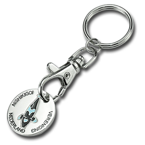 Holiday Themed Enamel Cart Token Keychain Custom Logo Christmas New Year Gifts