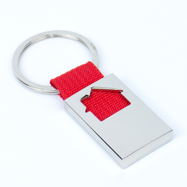 Custom Sleek Zinc Alloy Webbed Metal Keychain - UV/Laser Logo for Promotional Events Corporate Gifts Daily Accessories