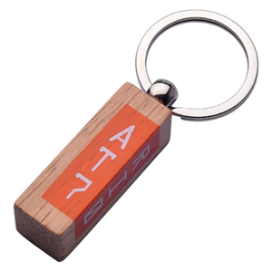 Minimalist UV Printed Keychain Wedding Souvenir Wood Daily Accessory Design 
