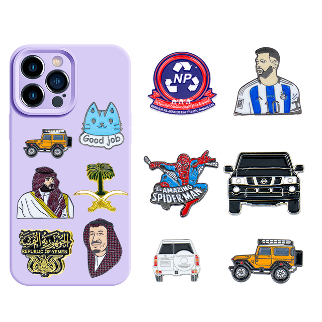 Islamic Geometric Metal Phone Sticker - Gold Electroplated 3D Decal for iPhone & Tablet