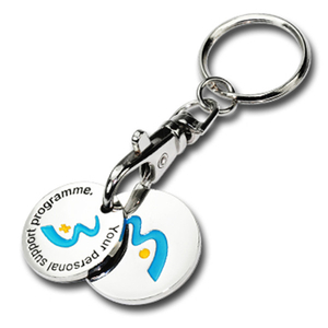 EU CE Certified Custom Packaging Shopping Cart Token Keychain for Cross-Border