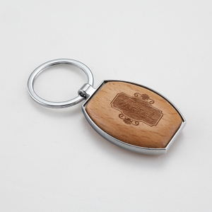 Handcrafted Natural Wood Keychain - Laser Engraved Personalized Text for Corporate Gifts Business Souvenirs Luxury Daily Use
