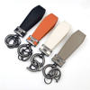 Retro Stylish Embossed Hot Stamping Custom Logo Trade Show Giveaways Brand Promotion Car Leather Keychain with Zinc Alloy