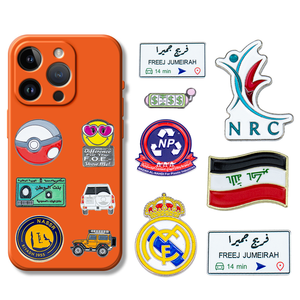Saudi Palm & Sword Metal Phone Sticker - 3D Gold Plated Back Cover Decal for iPhone & iPad
