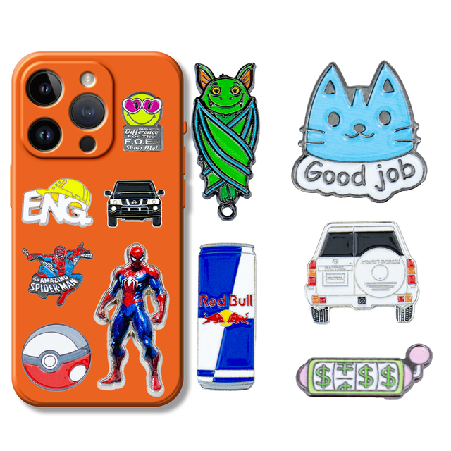 Trendy 3D Metal Phone Sticker - Custom Design for Phone & Backpack Decoration
