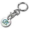 Custom Logo Engraved Stainless Steel Cart Token Keychain for Supermarket Promotions