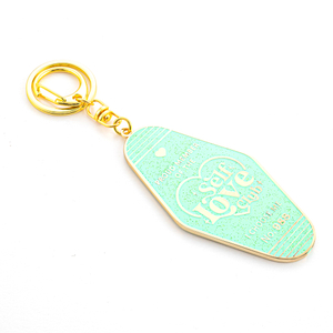 Ergonomic Enamel Keychain Comfort Grip Zinc Alloy Custom Branding Wellness Corporate Gift Keychain