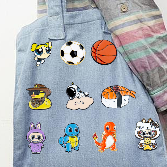 Custom Classic & Trendy Anime Zinc Alloy Enamel Badge Pin - Nostalgic & Stylish Lapel Pin for Fans & Fashion