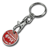 Custom Logo Engraved Stainless Steel Cart Token Keychain for Supermarket Promotions