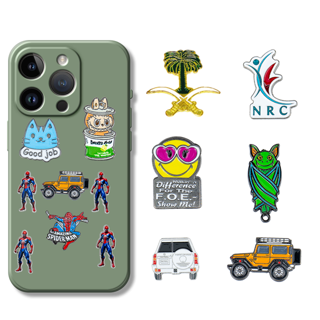 Islamic Geometric Metal Phone Sticker - Gold Electroplated 3D Decal for iPhone & Tablet