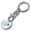 Custom Logo Engraved Stainless Steel Cart Token Keychain for Supermarket Promotions