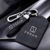 Custom Luxury UV Printing Personalized Logo Promotional Gifts Daily Accessories Car Leather Keychain with Zinc Alloy