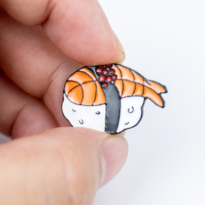 Sushi Themed Zinc Alloy Printed Durable Foodie Gift Custom Logo Custom Lapel Pin