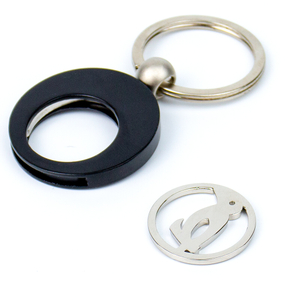 Stylish Light Luxury Zinc Alloy Keychain Custom Logo Laser Hollow for Supermarket Events Wedding Souvenir Gifts token Key Chain