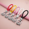 Stylish Colorful Braided Rope Leather Keychain with ‘Get Rich’ Text Label Metal Buckle Daily Accessory